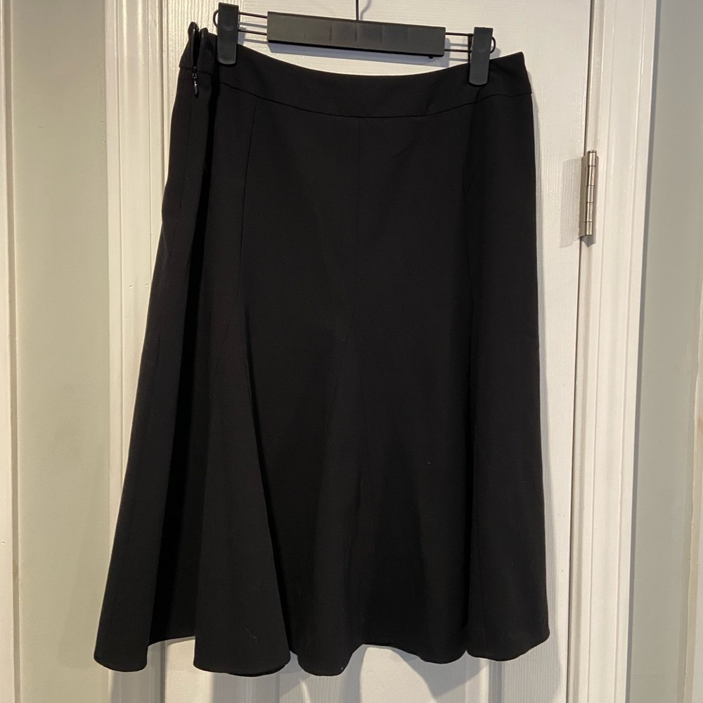 Emma James Size 12 Black Tulip Hem Stretch Side Zip Midi Skirt - Picture 5 of 7
